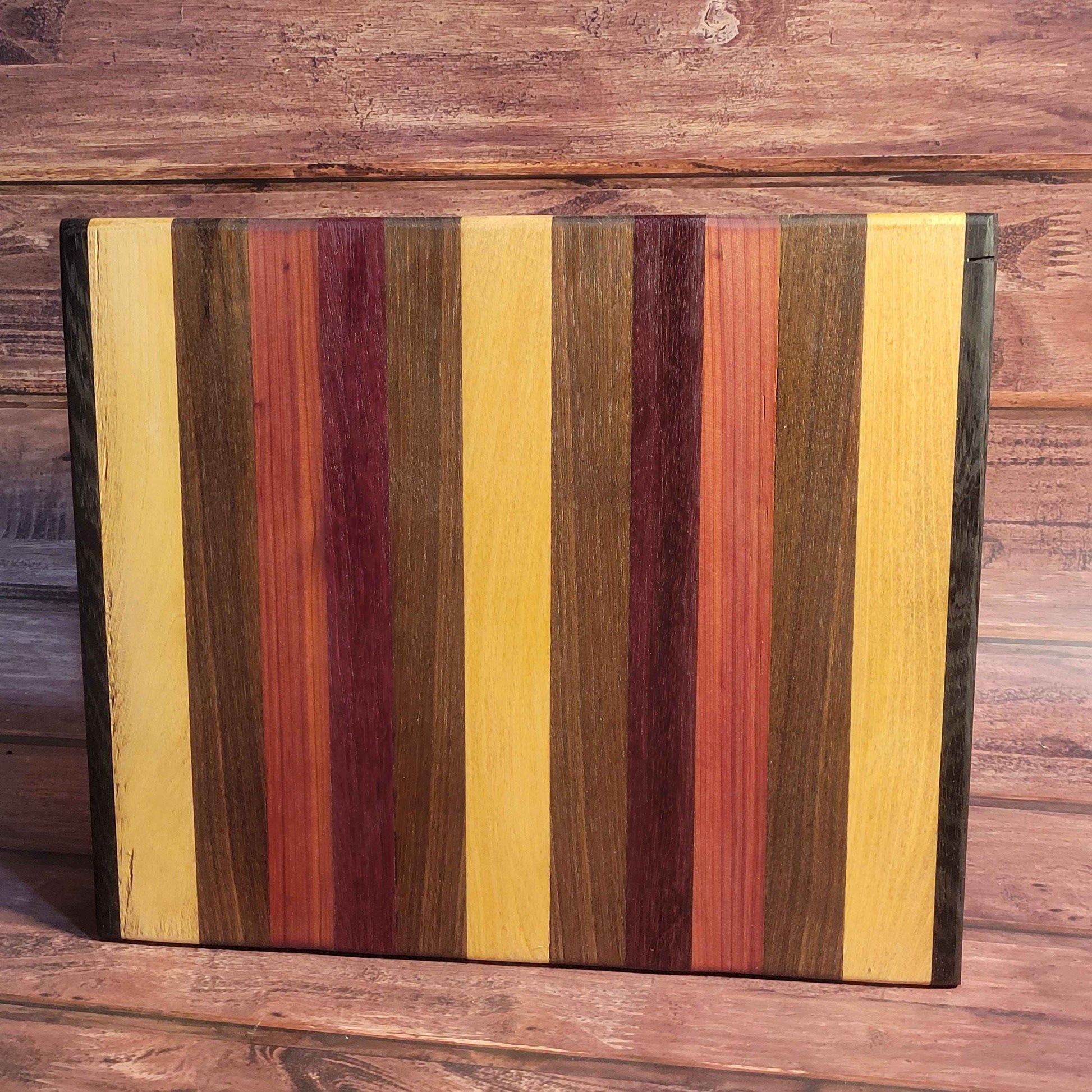 Fine Exotic Hardwood Cutting/Charcuterie/Serving Board 12"W x 12"H -Made in USA! - Invictus Supply Co.