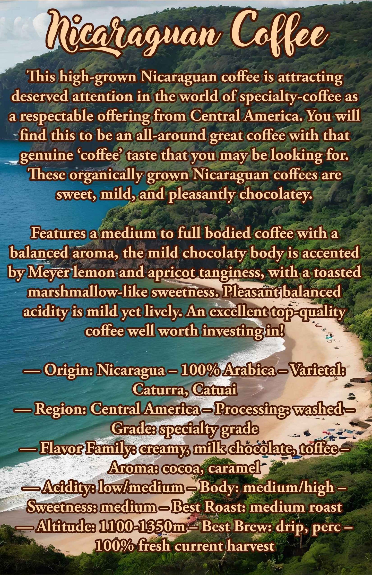 36 Oz Nicaraguan Coffee Bean Sampler | 100% Arabica Coffee Beans | - Invictus Supply Co.