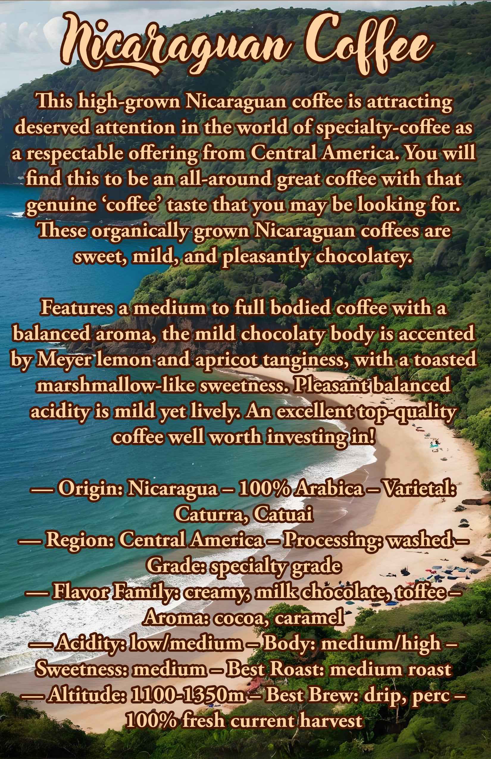 36 Oz Nicaraguan Coffee Bean Sampler | 100% Arabica Coffee Beans | - Invictus Supply Co.