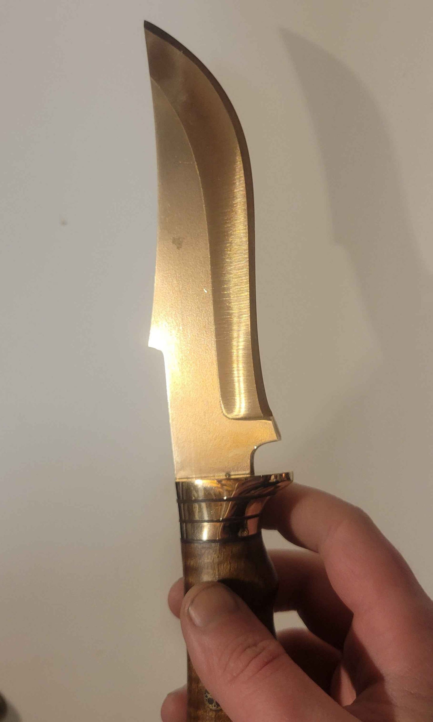 24K Gold Plated Hunting Knife W/ Leather Sheath & Velvet Display Case - Invictus Supply Co.