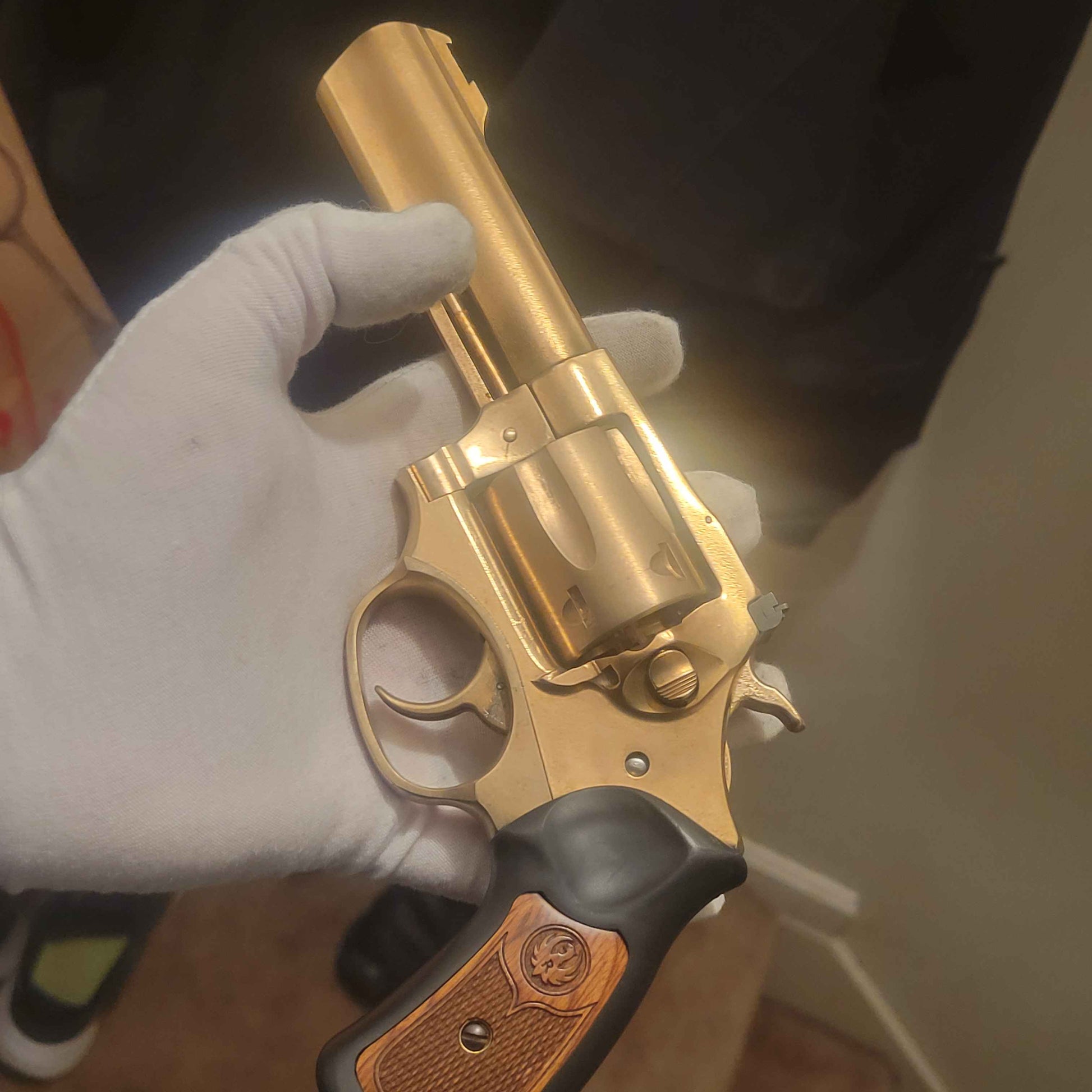 One-of-a-Kind 24K Gold-Plated Ruger SP101 .357 Magnum Revolver - Invictus Supply Co.