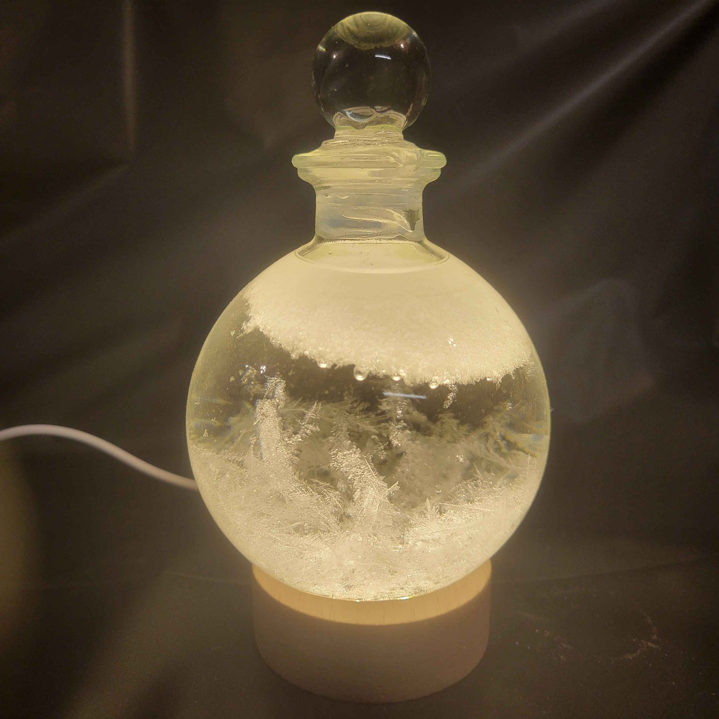 Fitzroy Storm Glass Barometer Snow Globe w/ LED USB Display | Made in the USA! | Great Gift Idea |