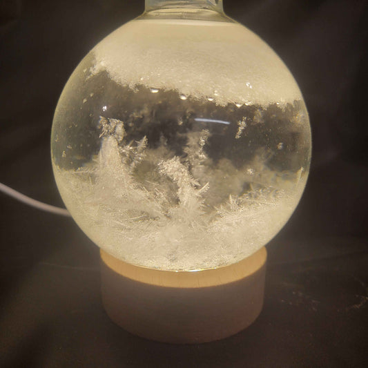 Fitzroy Storm Glass Barometer Snow Globe w/ LED USB Display | Made in the USA! | Great Gift Idea |