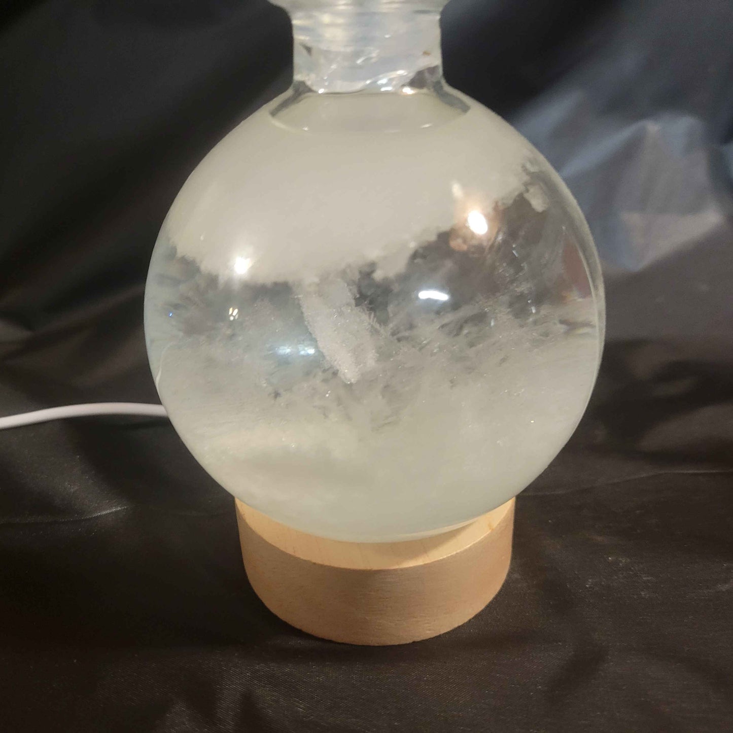 Fitzroy Storm Glass Barometer Snow Globe w/ LED USB Display | Made in the USA! | Great Gift Idea |