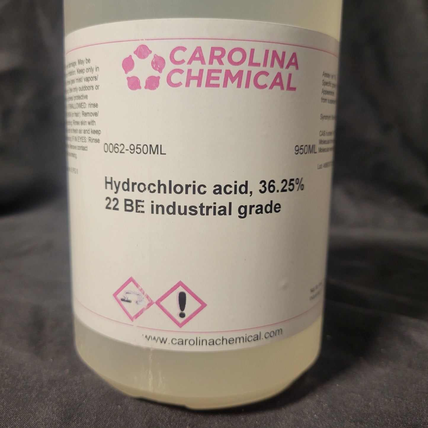 950ml Hydrochloric Acid Industrial Grade (36.25%) - Invictus Supply Co.