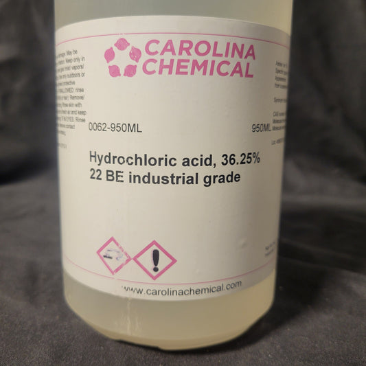 950ml Hydrochloric Acid Industrial Grade (36.25%) - Invictus Supply Co.