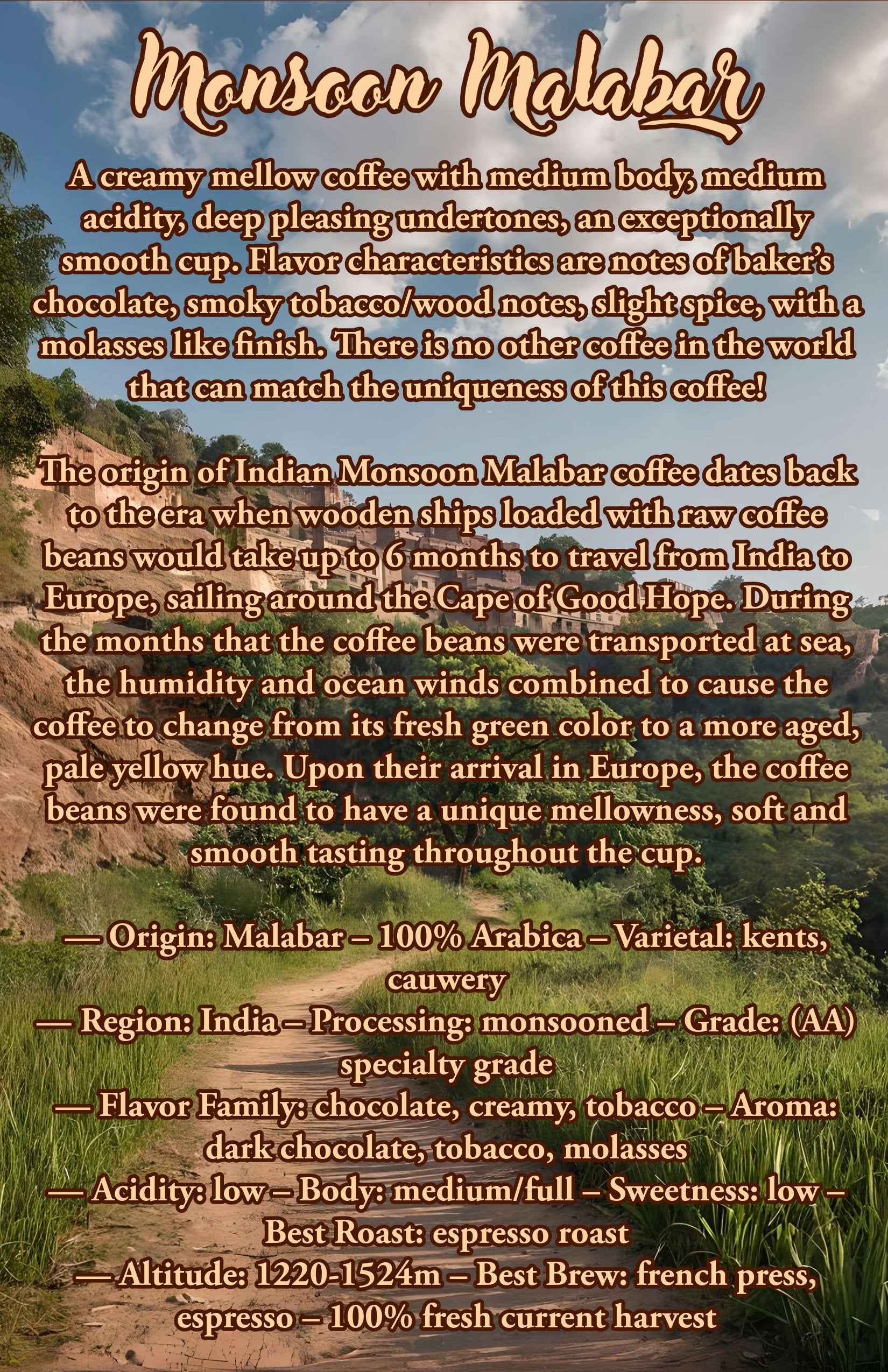 36 Oz Monsoon Malabar Coffee Bean Sampler | 100% Arabica Coffee Beans | - Invictus Supply Co.