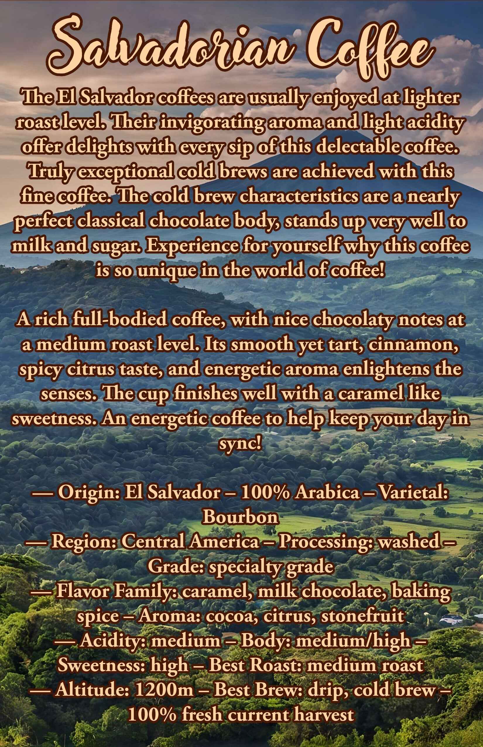 36 Oz Salvadorian Coffee Bean Sampler | 100% Arabica Coffee Beans | - Invictus Supply Co.