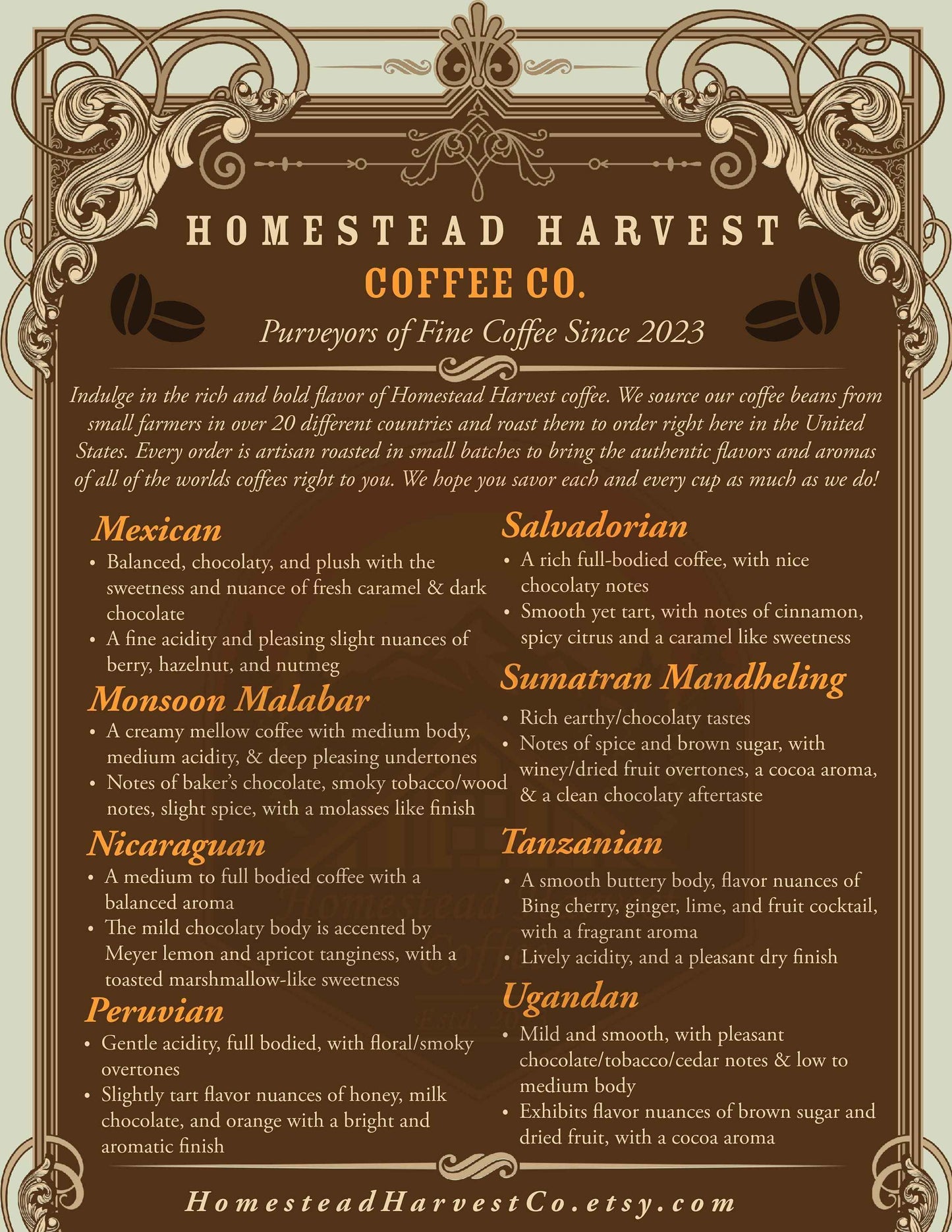 36 Oz Sumatra Mandheling Coffee Bean Sampler | 100% Arabica Coffee Beans | - Invictus Supply Co.