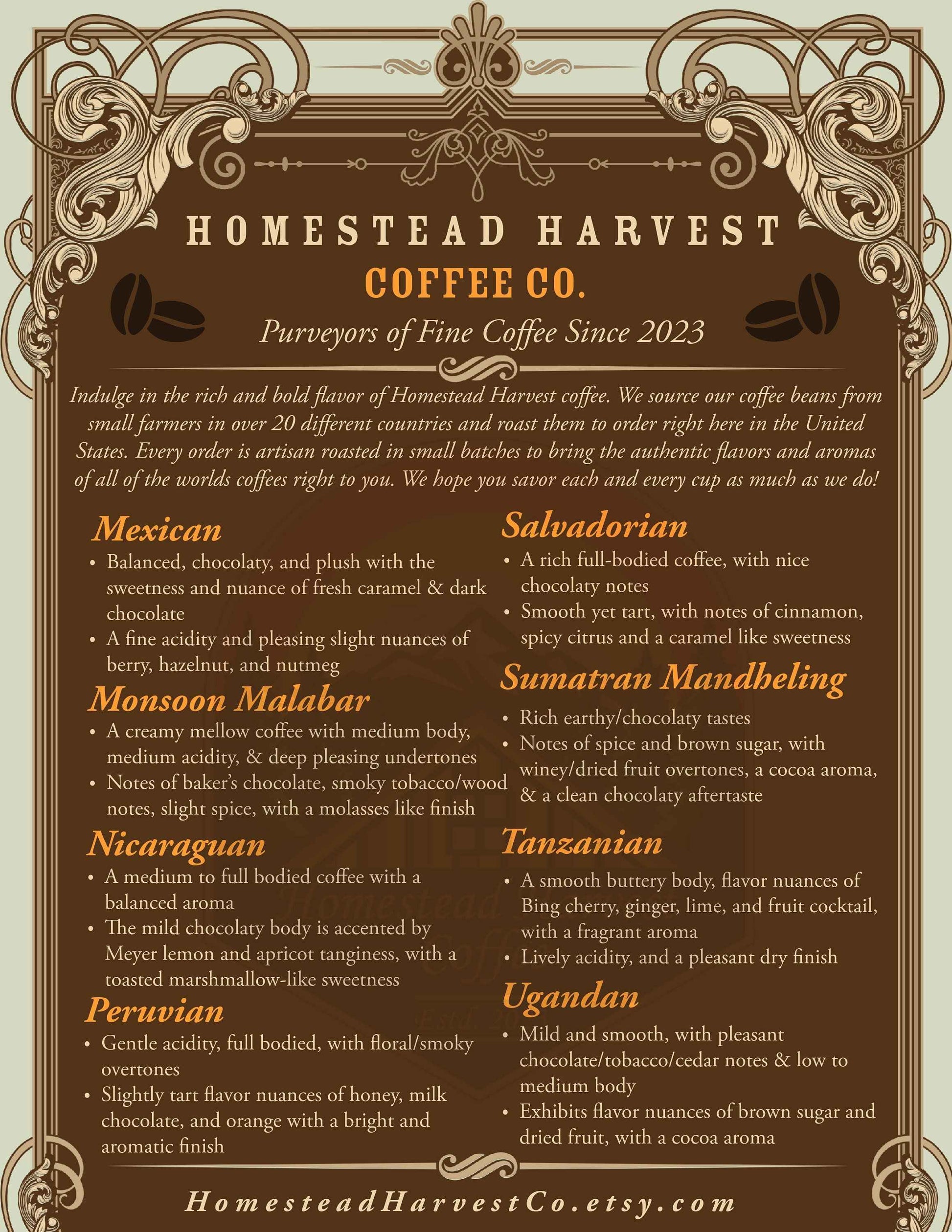 36 Oz Sumatra Mandheling Coffee Bean Sampler | 100% Arabica Coffee Beans | - Invictus Supply Co.