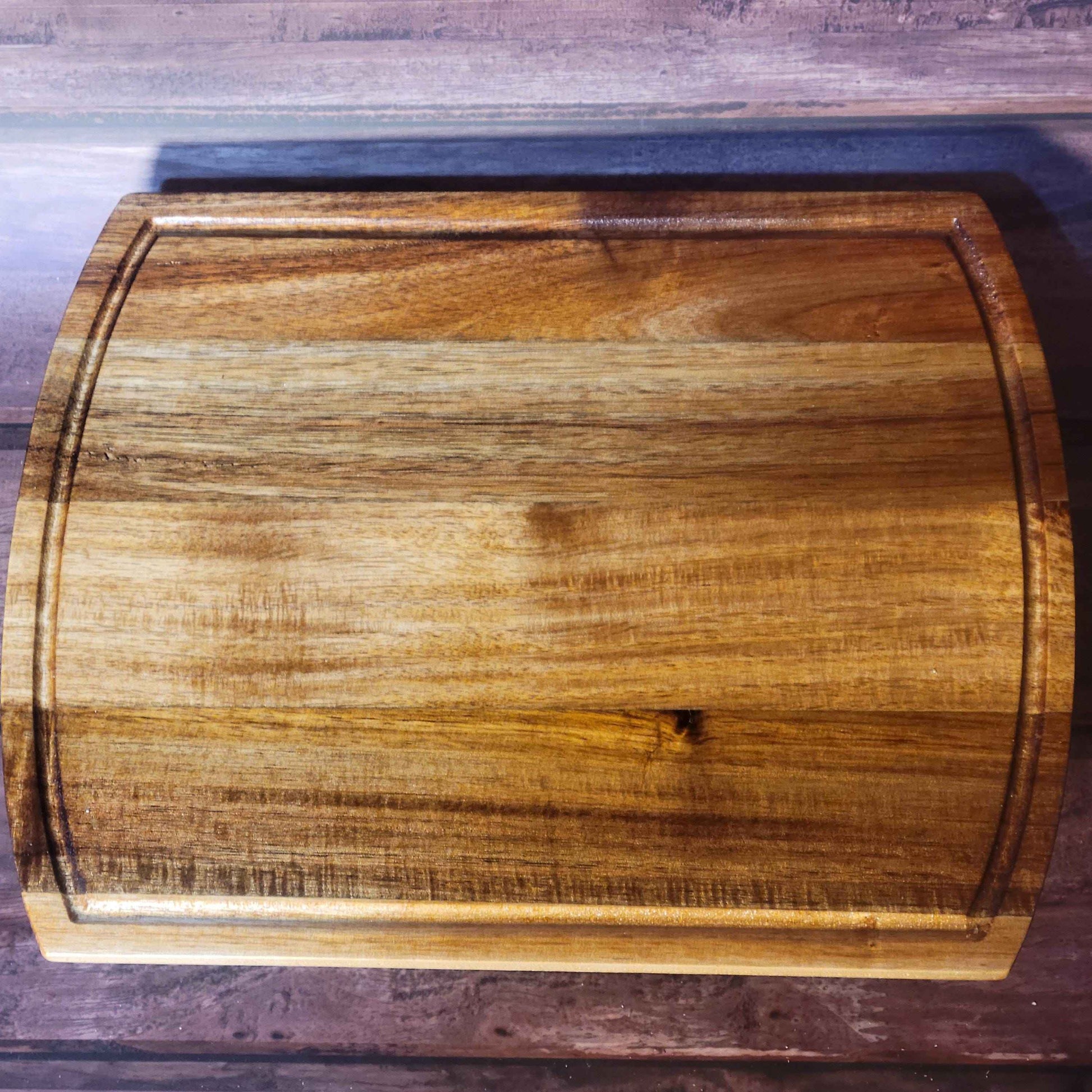 Fine Acacia Wood 14"w x 11"h Cutting/Charcuterie Board W/ Gold Branch Handles - Invictus Supply Co.