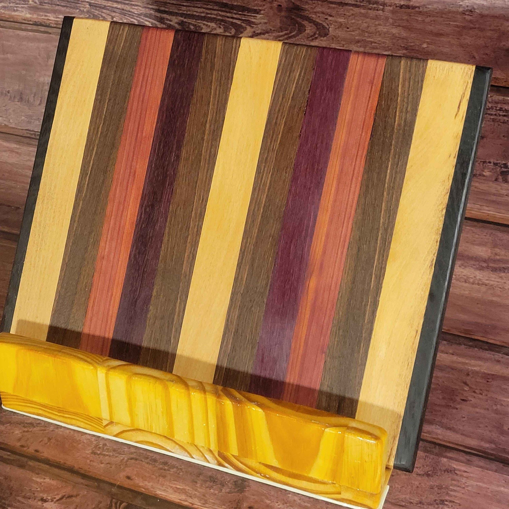 Fine Exotic Hardwood Cutting/Charcuterie/Serving Board 12"W x 12"H -Made in USA! - Invictus Supply Co.
