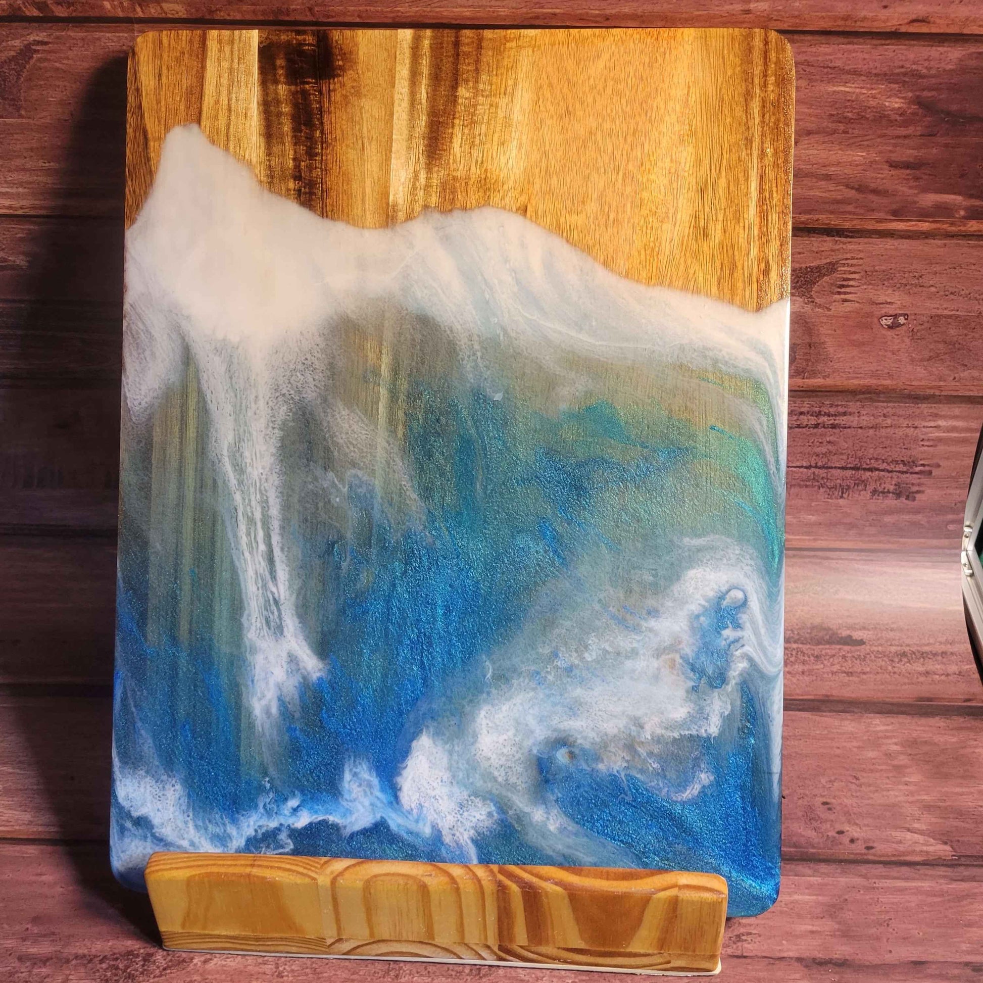 Ocean Acacia Wood Cutting Board/Charcuterie Board 18"x14" -Made in the USA! - Invictus Supply Co.
