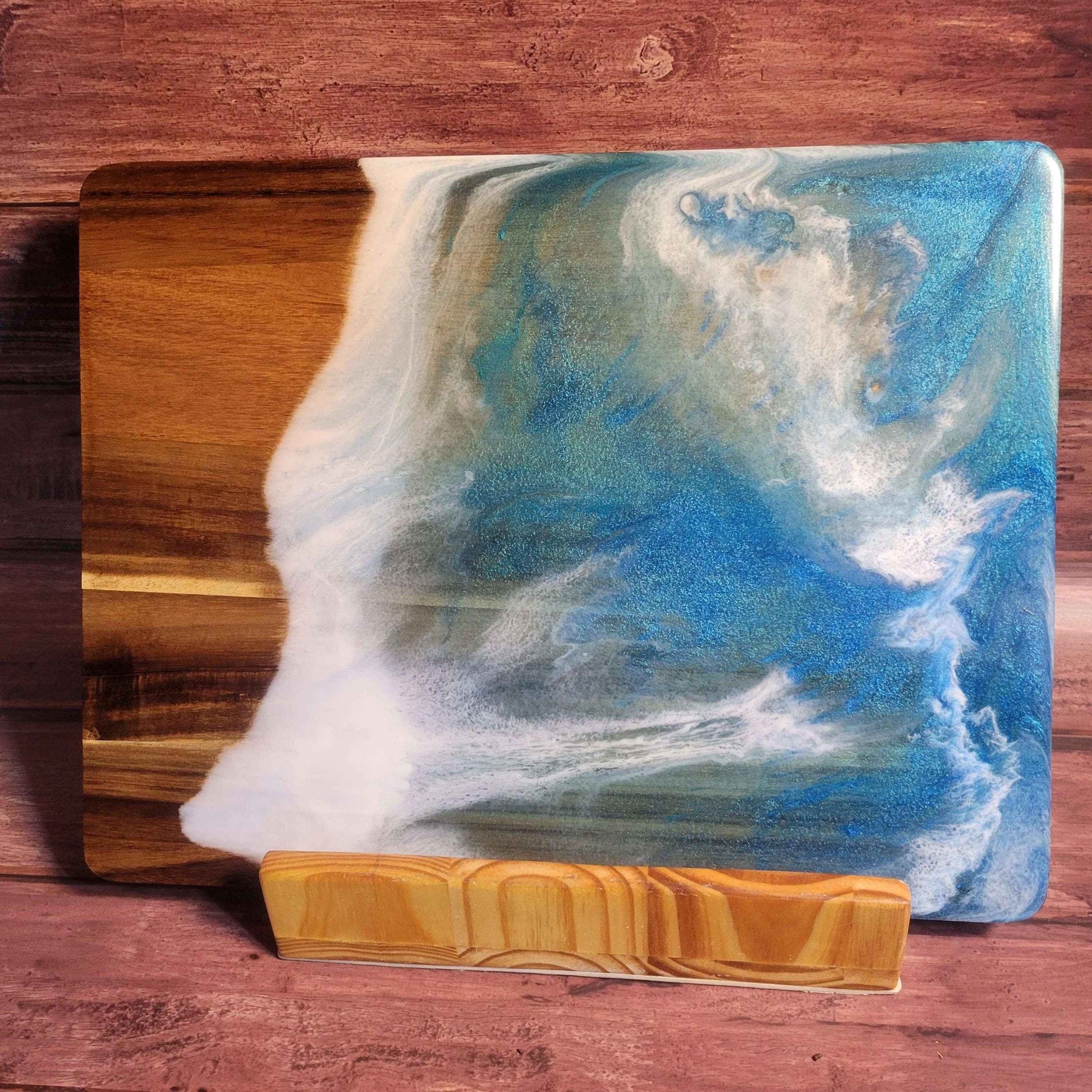 Ocean Acacia Wood Cutting Board/Charcuterie Board 18"x14" -Made in the USA! - Invictus Supply Co.