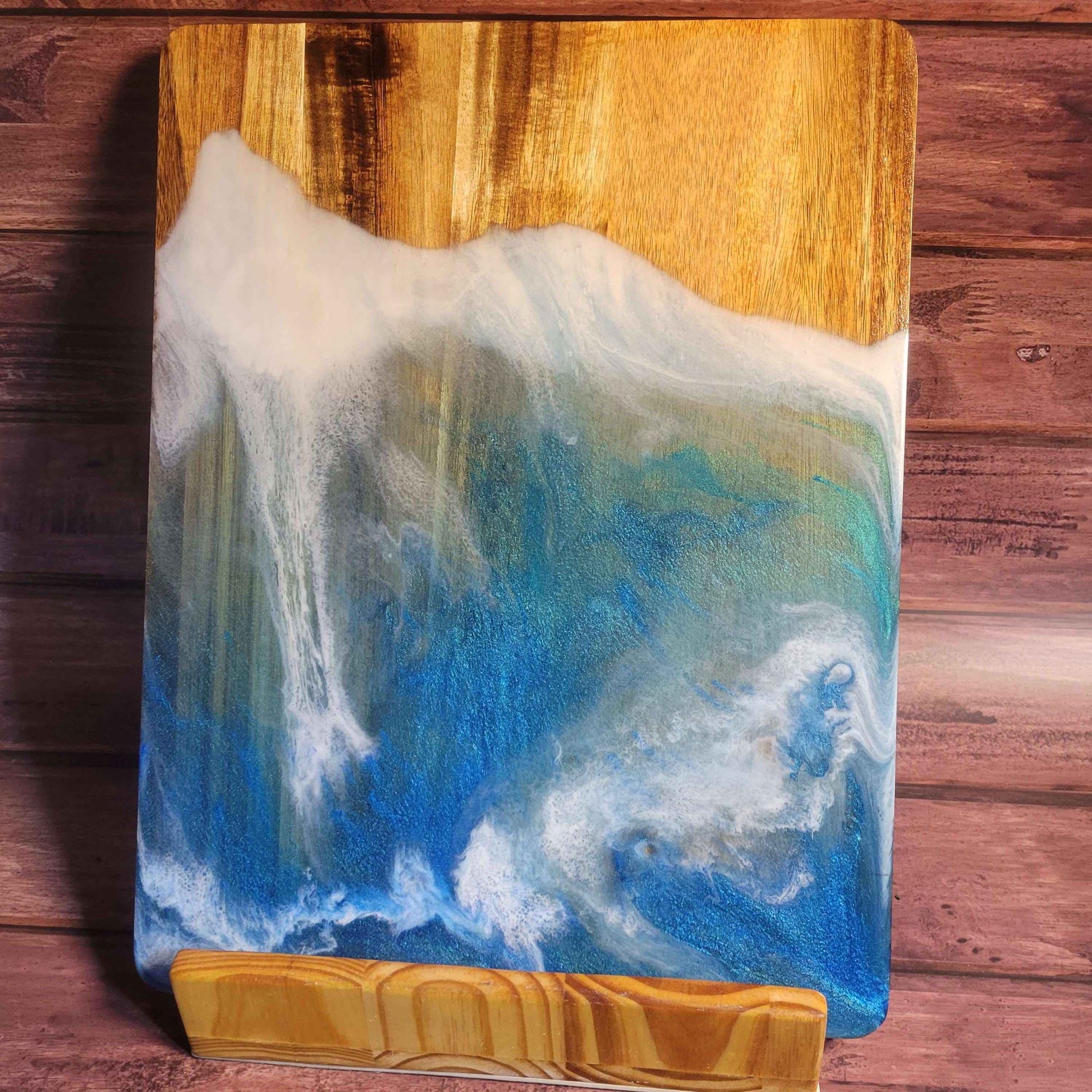 Ocean Acacia Wood Cutting Board/Charcuterie Board 18"x14" -Made in the USA! - Invictus Supply Co.