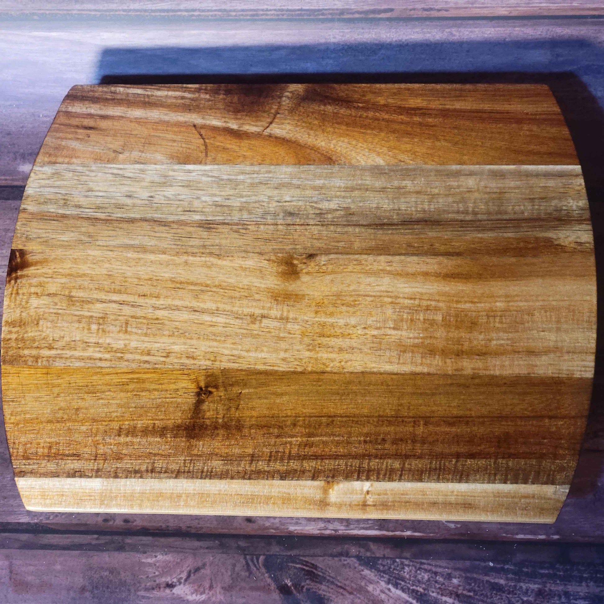 Fine Acacia Wood 14"w x 11"h Cutting/Charcuterie Board W/ Gold Branch Handles - Invictus Supply Co.