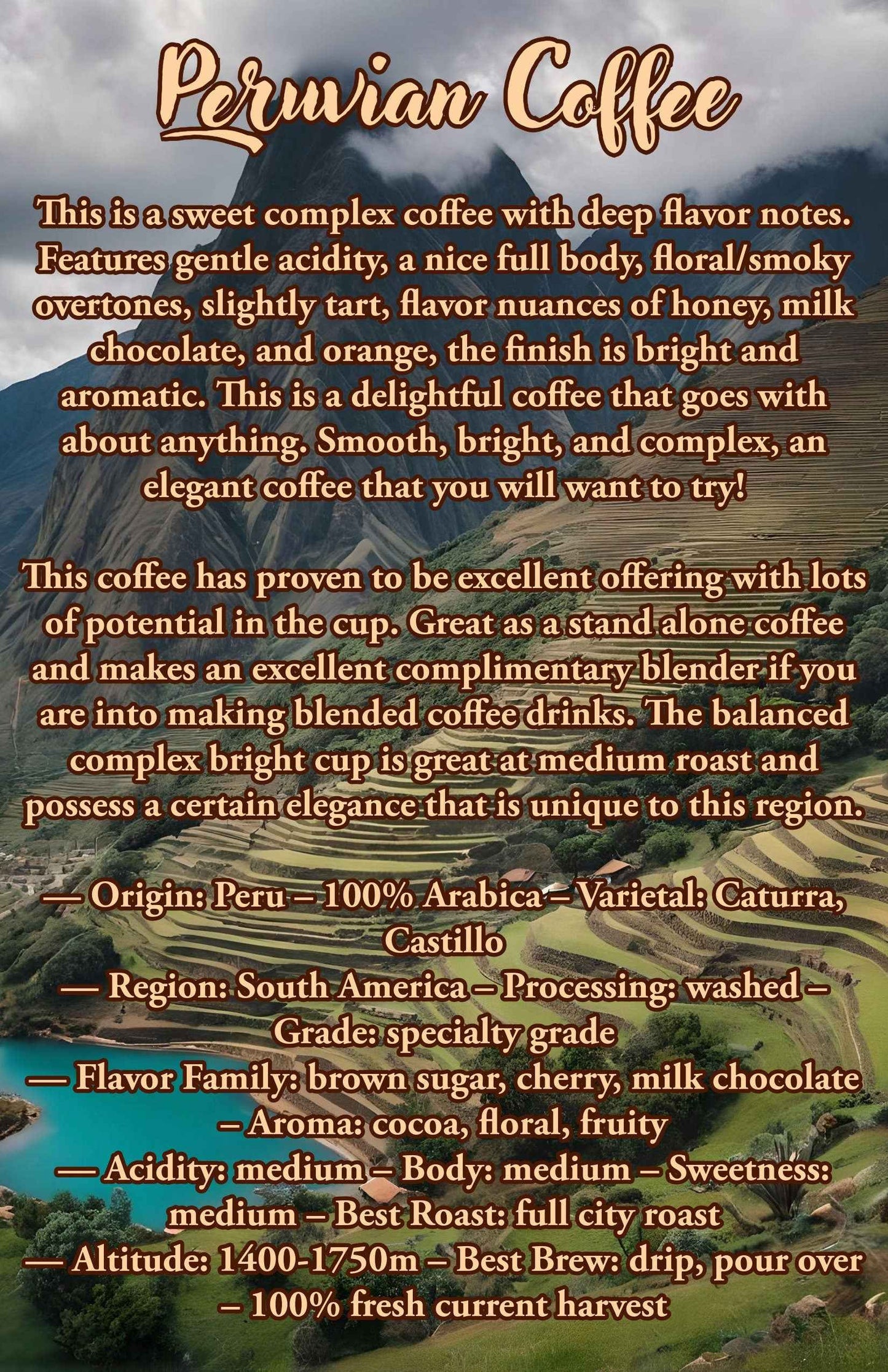 36 Oz Peruvian Coffee Bean Sampler | 100% Arabica Coffee Beans | - Invictus Supply Co.