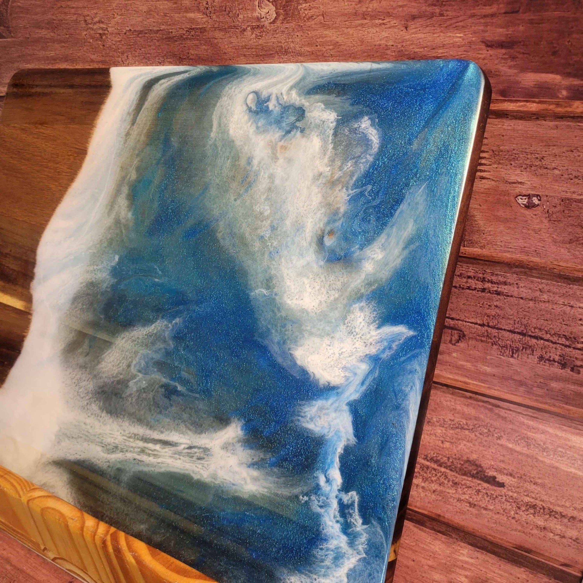 Ocean Acacia Wood Cutting Board/Charcuterie Board 18"x14" -Made in the USA! - Invictus Supply Co.