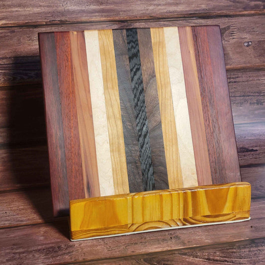 Fine Exotic Hardwood Cutting/Charcuterie/Serving Board 12"W x 12"H -Made in USA! - Invictus Supply Co.