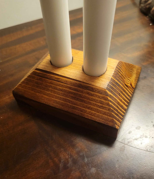 Rustic Wood Candle Holder - Invictus Supply Co.